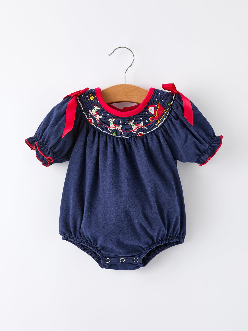 Baby Girls Christmas Romper – Navy