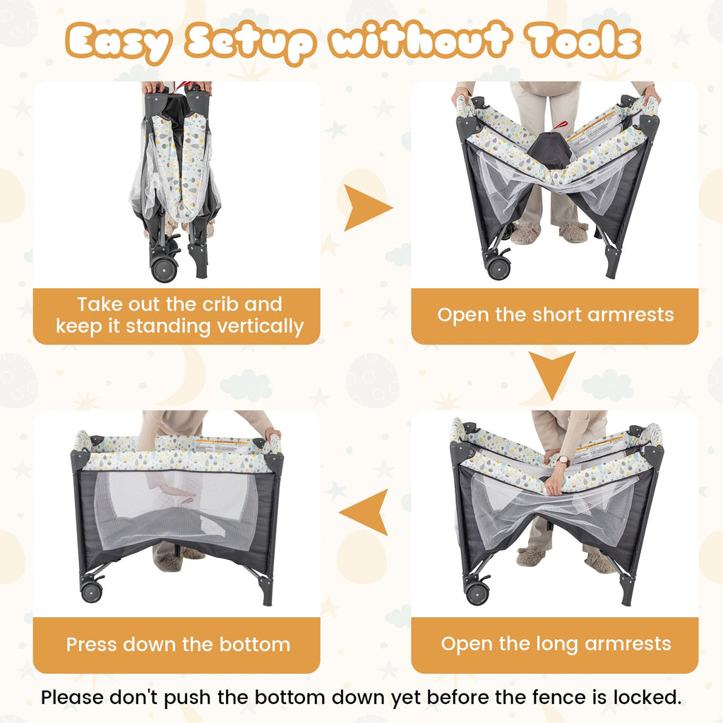Multi-Functional Baby Playpen with Mattress and Removable Changing Table