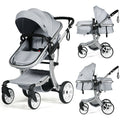 Infant Reversible Stroller with Diaper Bag – Gray