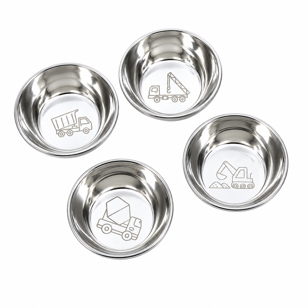 Kids Stainless Steel Bowls – Truck Designs, 4 Pack